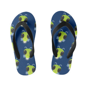Tongs Enfants Illustration de la luciole vert mou