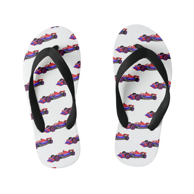 Tongs Enfants Illustration de voiture de course professionnelle (Semelle)