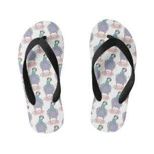 Tongs Enfants Illustration drôle de pigeon curieux