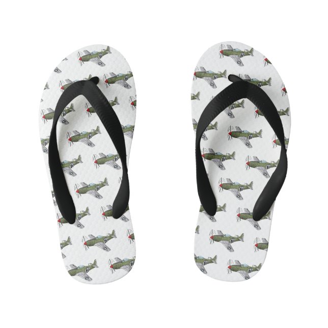 Tongs Enfants Illustration d'un avion militaire (Semelle)