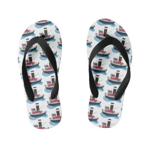 Tongs Enfants Illustration d'un bateau à chalutier mignon
