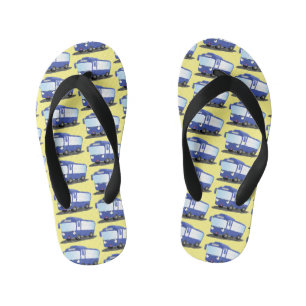 Tongs Enfants Illustration d'un bus moderne bleu mignon