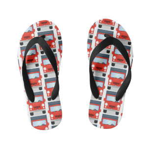 Tongs Enfants Illustration d'un camion kawaii rouge mou