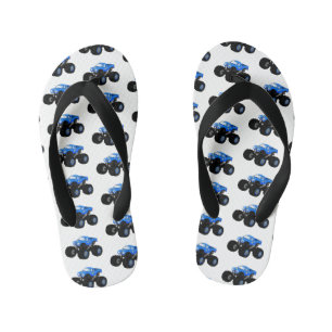Tongs Enfants Illustration d'un camion monstre bleu mou