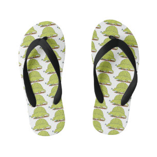 Tongs Enfants Illustration d'un dimétrodon vert mignon