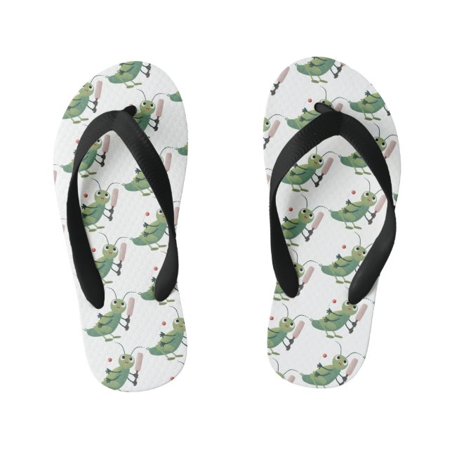 Tongs Enfants Illustration d'un insecte du cricket vert mou (Semelle)