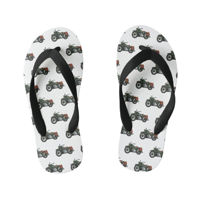 Tongs Enfants Illustration d'une moto de croiseur militaire (Semelle)