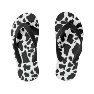 Tongs Enfants Impression de vache noire et blanche