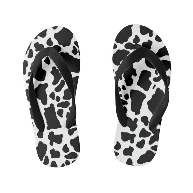 Tongs Enfants Impression de vache noire et blanche (Semelle)