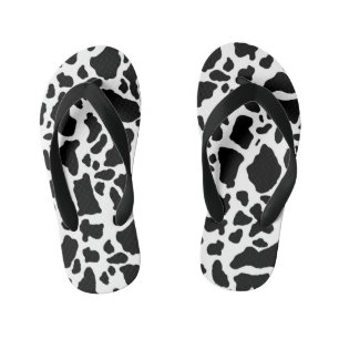 Tongs Enfants Impression de vache noire et blanche