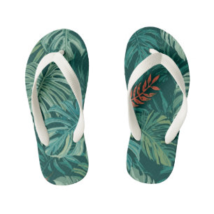 Tongs Enfants Imprimé Jungle Émeraude Luxuriante