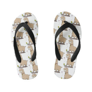Tongs Enfants Joli alpaga joyeux avec dessin animé de papillon