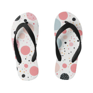 Tongs Enfants Joli motif à pois blanc