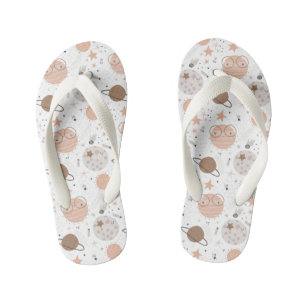 Tongs Enfants Joli Motif Doodle Planet