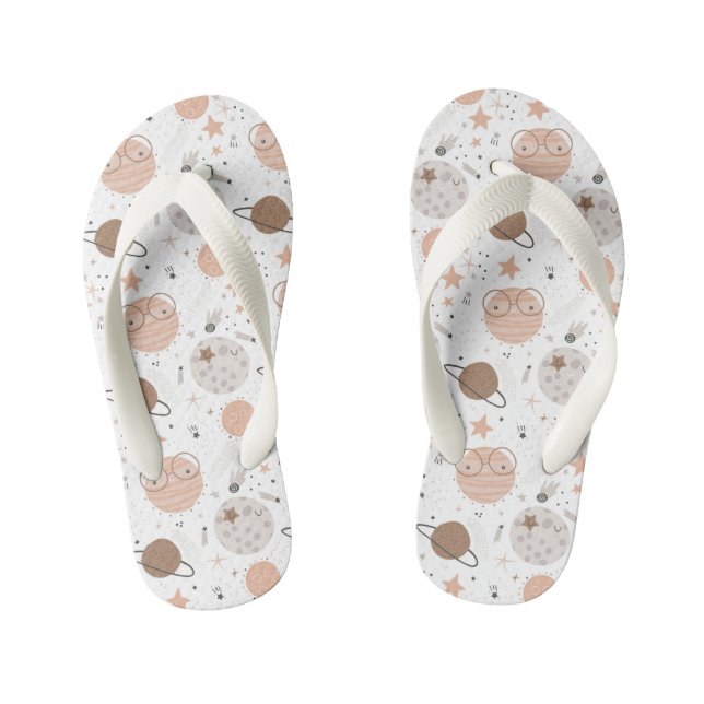 Tongs Enfants Joli Motif Doodle Planet (Semelle)