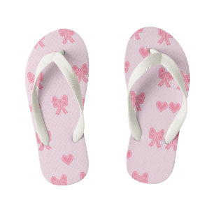 Tongs Enfants  Jolies Nœuds Roses et Cœurs Coque