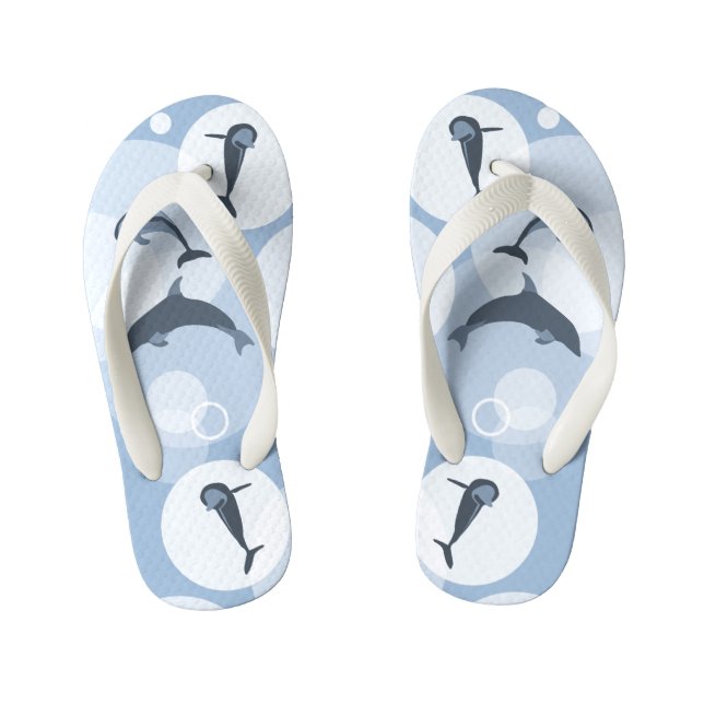 Tongs Enfants Jouer Vague Jumping Dolphins acier-bleu (Semelle)