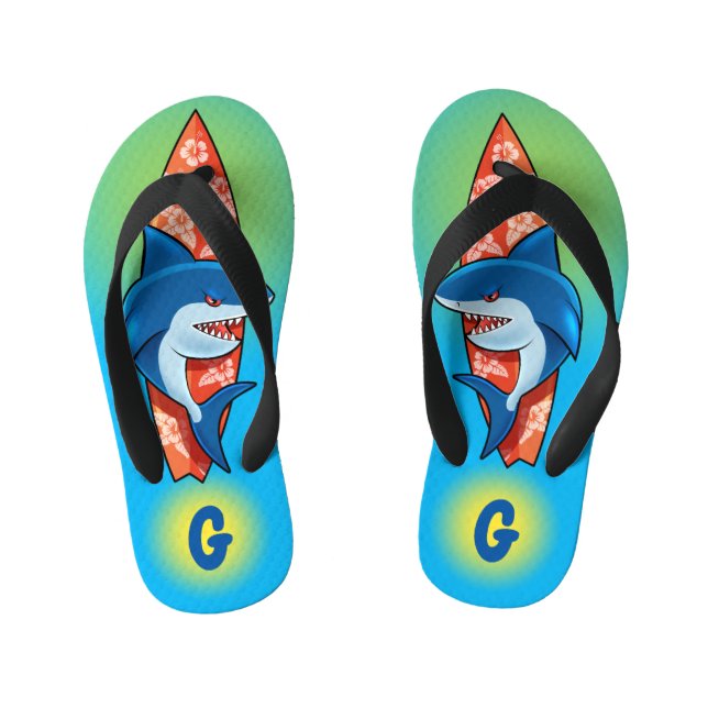 Tongs Enfants Kids Flip Flops Shark surf hippy boho coutume (Semelle)