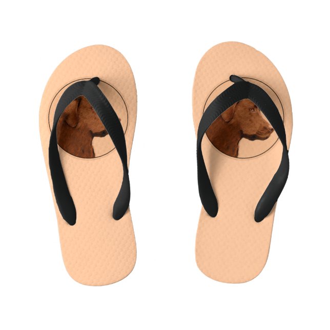 Tongs Enfants Labrador Retriever (Chocolat) Peinture - Chien Art (Semelle)