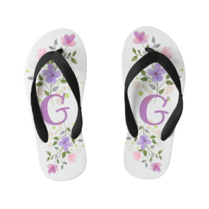 Tongs Enfants LETTRE INITIALE G PLUS MODE Floral