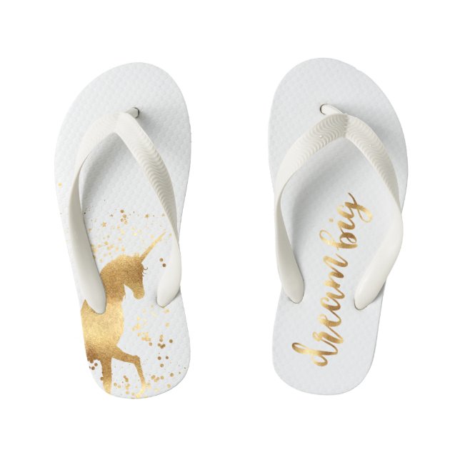 Tongs Enfants Licorne rêveuse d'or (Semelle)