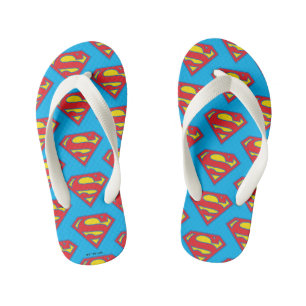 Tongs Enfants Logo classique Supergirl avec fond bleu