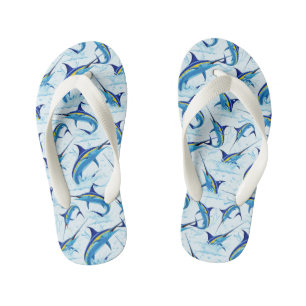 Tongs Enfants Marlin Bleu Jaillissant de l'Océan