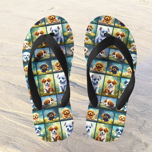Tongs Enfants Mignonne collage de chiot, chiens bébés