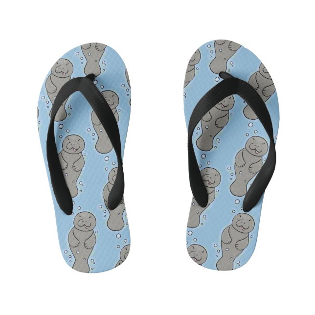 Tongs Enfants Mignonne manatée bébé avec bulles illustration (Semelle)