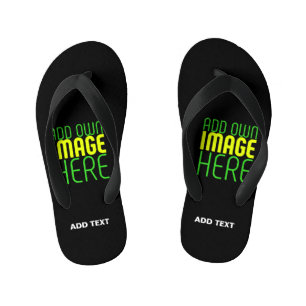 TONGS ENFANTS MODÈLE DE TEXTE D'IMAGE NOIRE SIMPLE ET MODERNE