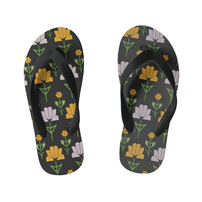 Tongs Enfants Modèle floral dynamique (Semelle)