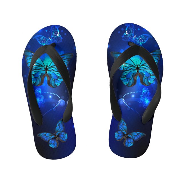 Tongs Enfants Morpho Butterfly in the Dark Background (Semelle)