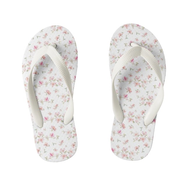 Tongs Enfants Motif à aquarelle rose doux (Semelle)