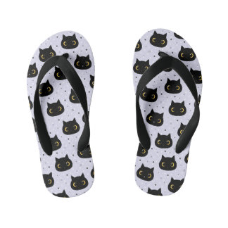 Tongs Enfants Motif à points Polka Chat Noir