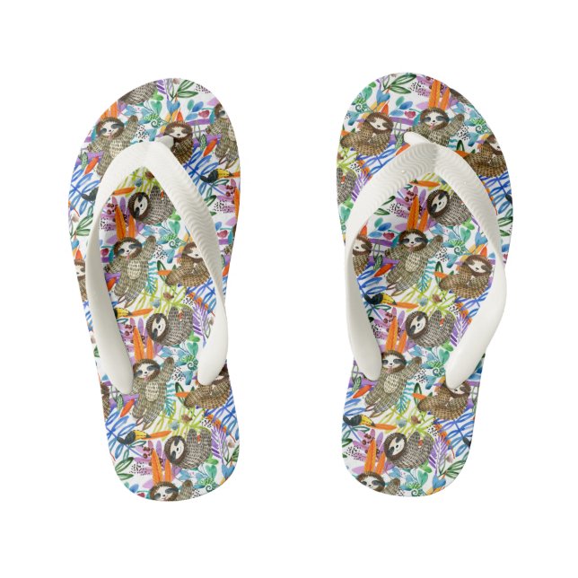 Tongs Enfants Motif d'aquarelle de dessin (Semelle)