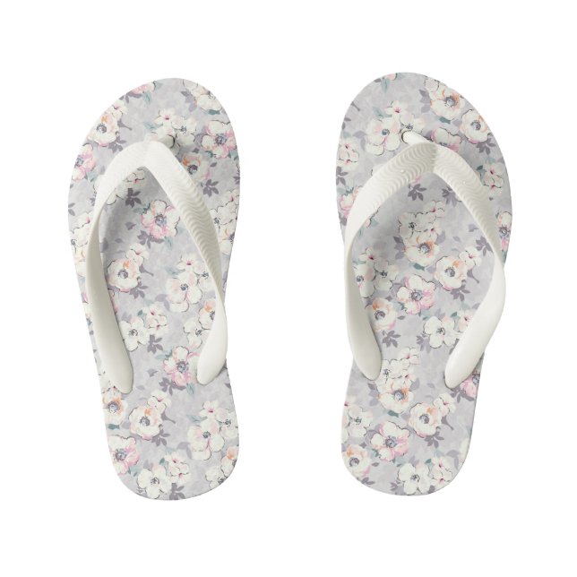 Tongs Enfants Motif d'aquarelle rose doux (Semelle)