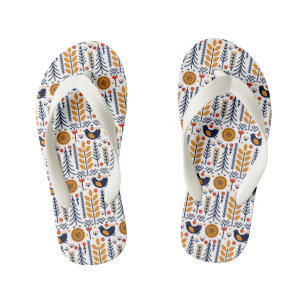 Tongs Enfants Motif d'art populaire d'automne