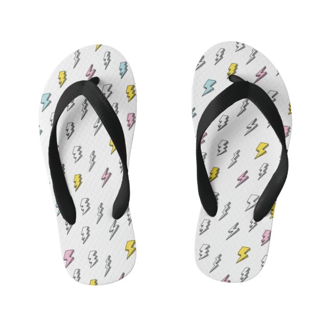 Tongs Enfants Motif de boulon de foudre à doodle mignon (Semelle)