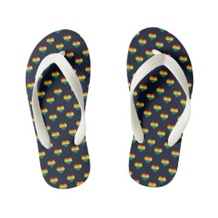 Tongs Enfants Motif de coeur Rainbow 8 Bit