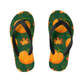 Tongs Enfants Motif de départ d'automne du Citrouille orange