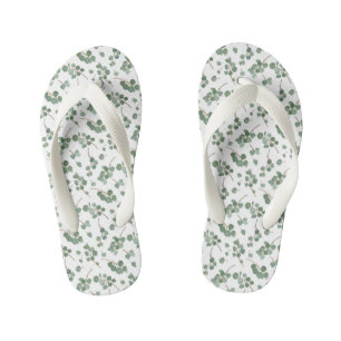 Tongs Enfants Motif de feuillage de l'arbre d'argent d'Eucalyptu