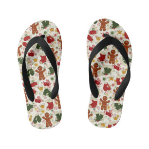 Tongs Enfants Motif de pain d'épices de Noël