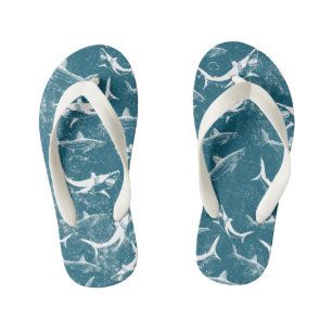Tongs Enfants Motif de requin bleu en détresse