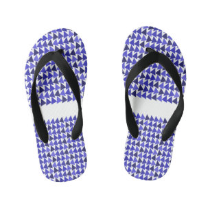 Tongs Enfants Motif de triangle de géométrie bleue nom personnal
