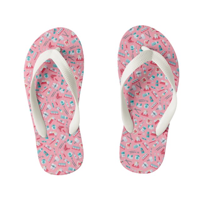 Tongs Enfants Motif dentaire rose (Semelle)