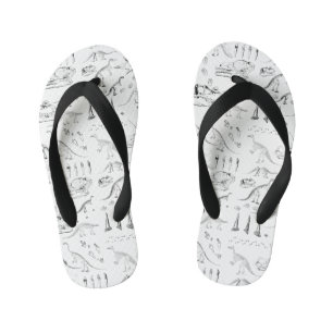 Tongs Enfants Motif des os fossiles de dinosaures
