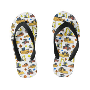 Tongs Enfants Motif des véhicules de construction amusants