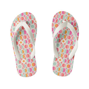 Tongs Enfants Motif du cercle rétro rose chaud