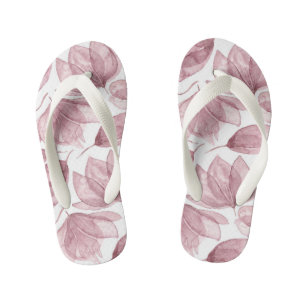 Tongs Enfants Motif Fleur de Plante Botanique Rose