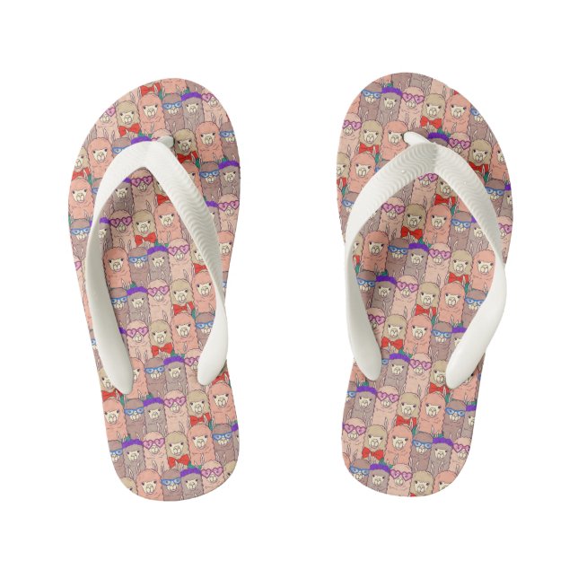 Tongs Enfants Motif Llama à la mode (Semelle)